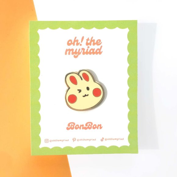 Hard Enamel Pin Jewelry - Bunny Pin | Hard Enamel Pin | Cute Pin | Golden Color Pin | Easter Gift